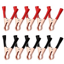 10 Pcs Heavy Duty Metal Insulated Alligator Clips 50A for Battery Testing