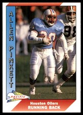 Allen Pinkett 1991 Pacific #183 Oilers NFL READ FREE SHIPPING AutographDen