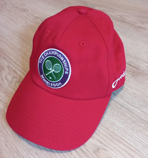 Wimbledon The Championships Tennis Cap Hat Red Vodafone One Size Cotton