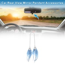 1 Pc Feather Dream Catcher Car Rear View Mirror Pendant Accessories Light Blue 1 Pc Feather Dream Catcher Car Rear View Mirror Pendant Accessories Light Blue