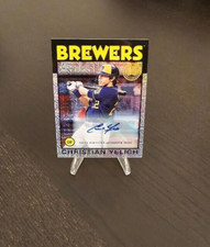 2021 Topps Chrome Mojo Christian Yelich Autographed Card 1986 Style 2/25