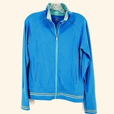 Alo Sz S Yoga Full Zip Performance Cool Fit Jacket Blue