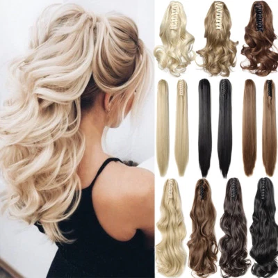SEGO 100% Real Thick Claw Clip On Ponytail 18-26" Long Soft As Human Hair Piece Mix C