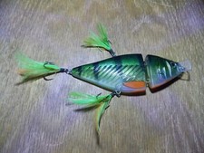 Dying Jointed Perch Crankbait 3-Trebles W/Ribbed Body CLEAN Approx 4.25"   11/26