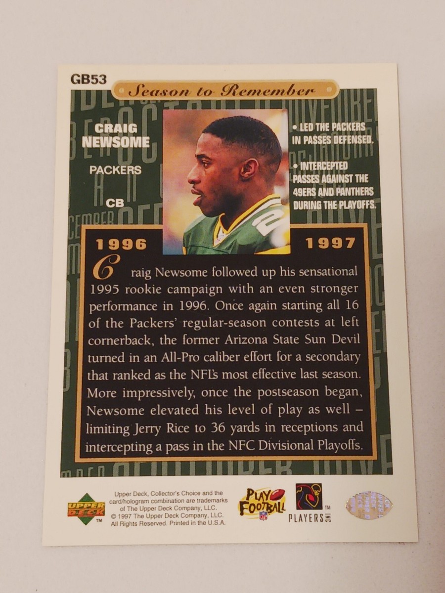 Craig Newsome Green Bay Packers 1997 Upper Deck Collector's Choice