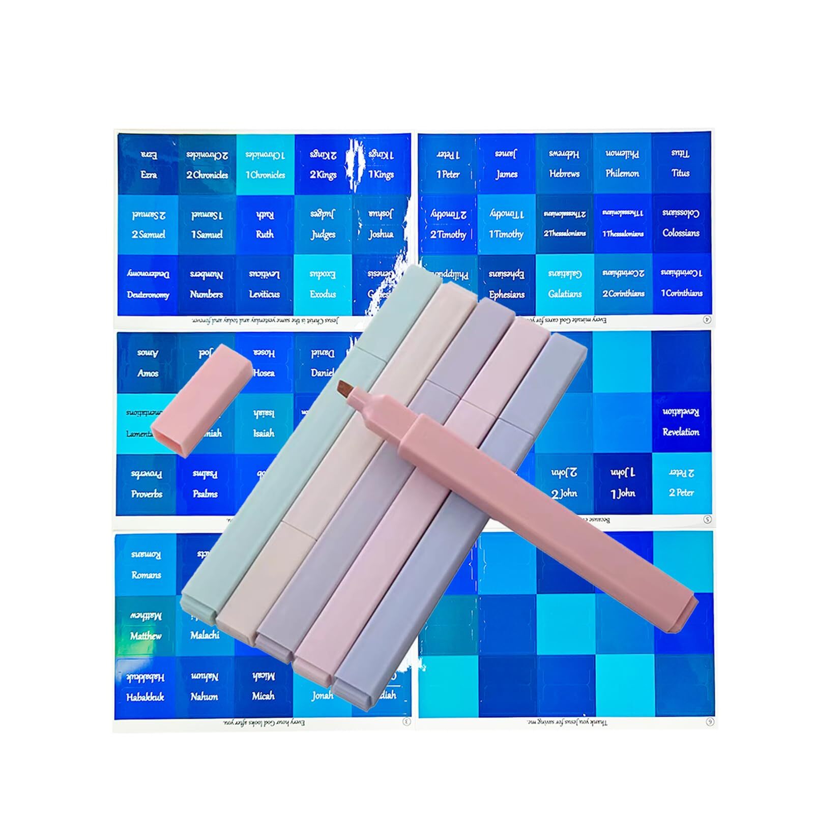Bible Tabs highlighter combination,75 Tabs 6 Packs a variety of colors Aesthe...