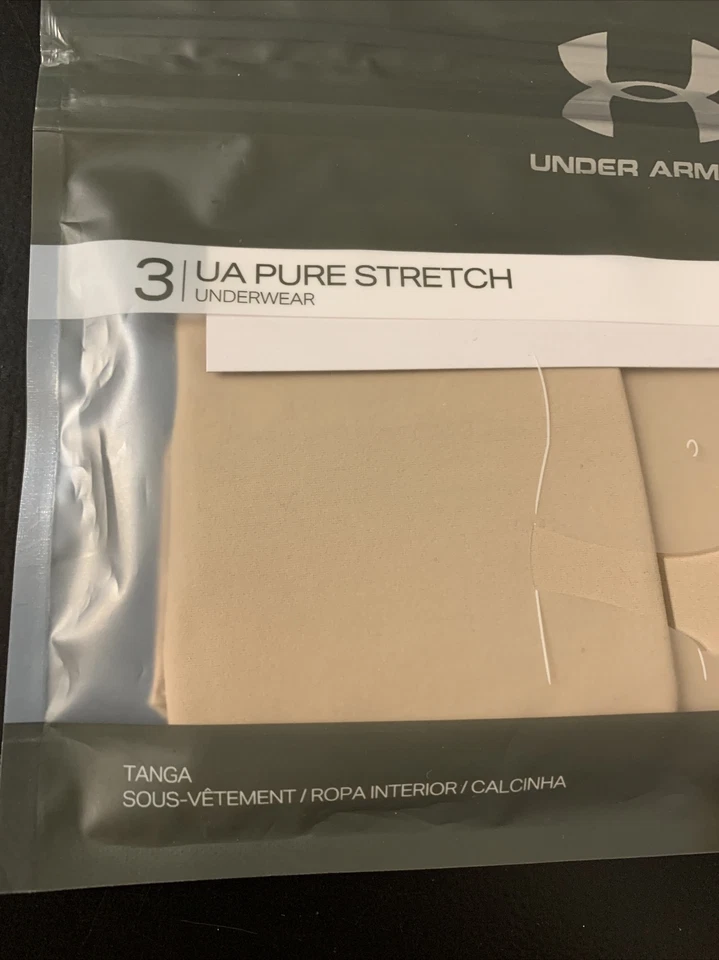 Under Armour Pure Stretch (3 Pack) Womens Thong - Nude NEW Sz Small - Image 2 of 4