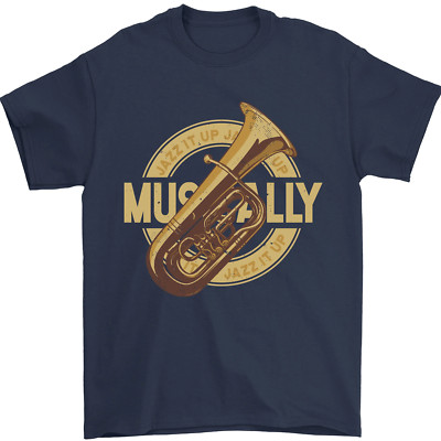 Tuba Messing Musikinstrument Jazz Herren Maglietta 100% Baumwolle