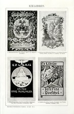 Exlibris Bibliothekszeichen Buchschmuck histo...