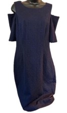 Eliza J Cold Shoulder Dress Size 8 Navy Blue New With Tags