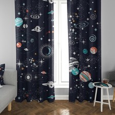 Space Window Curtains kids Drapery childrens Curtain Panels star constellations