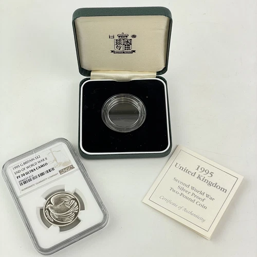 NGC 1995 Great Britain Silver £2 Two Pound  Proof PF 70 Ultra Cameo Coin
