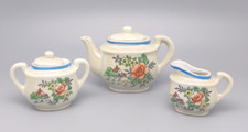 Vintage Mini Teapot, Sugar with lid, and Creamer Made in Japan