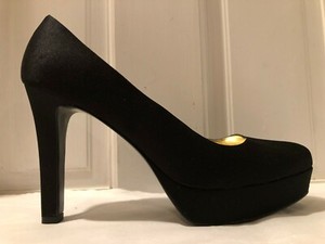 nina black satin pumps