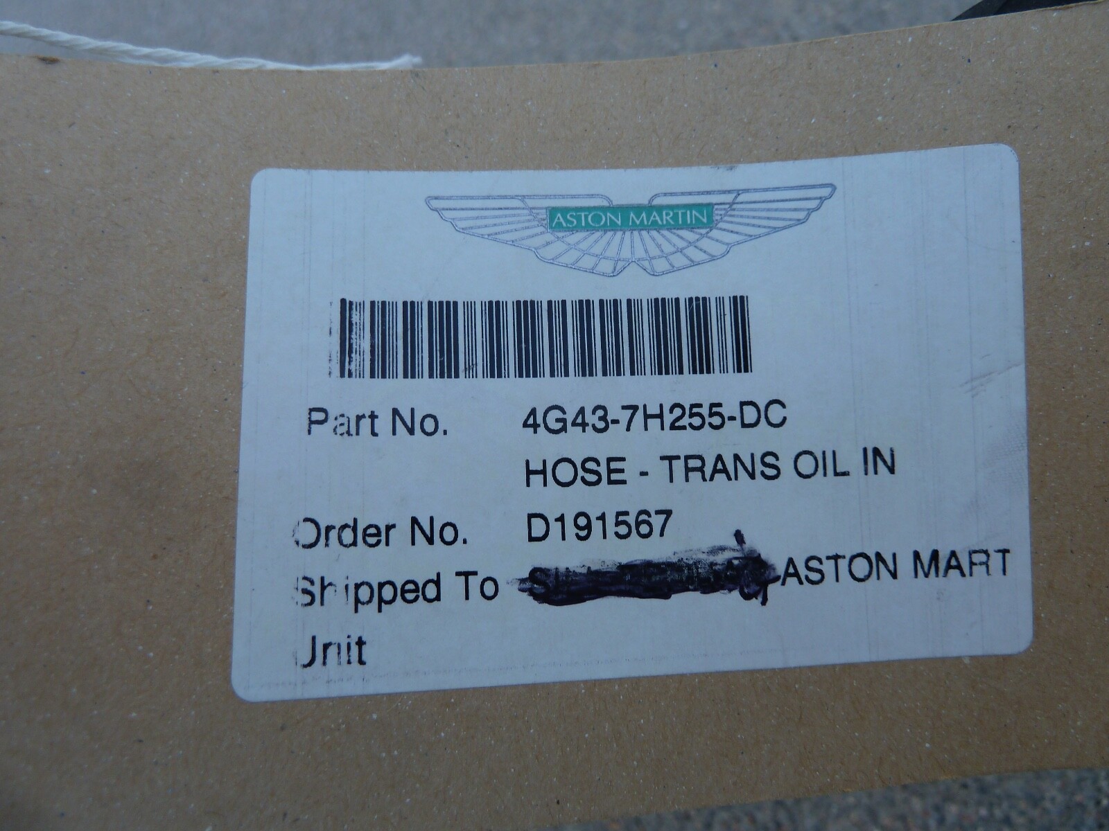 NEW Aston Martin DB9 Transmission Oil Cooler Pipe Line Hose Genuine OEM