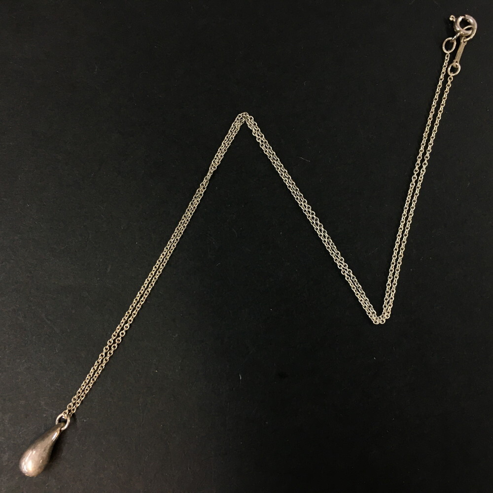 TIFFANY&CO. Silver 925 Peretti Teardrop Pendant Necklace/2AF2268