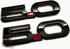 2pcs New for 2015-2017 5.0 Fender Emblem 3D Badge Decal Stickers (Black）