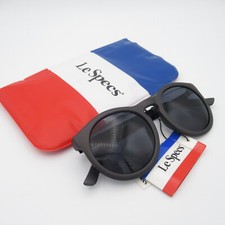 Le Specs Cheshire Round Sunglasses Black New With Tags