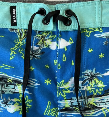 Hurley Boys Board Shorts Swim Trunks Tropical Print Size 12/26 - Picture 4 of 6