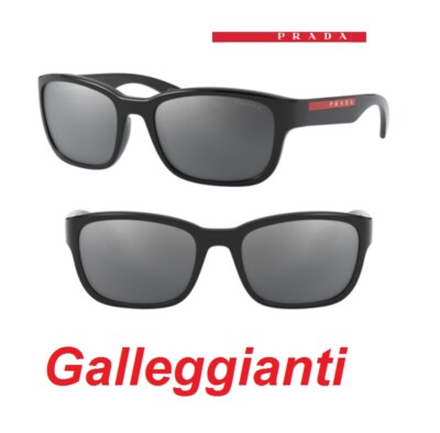Occhiali da sole Prada sport linea luna rossa uomo neri e avvolgenti a  specchio | eBay
