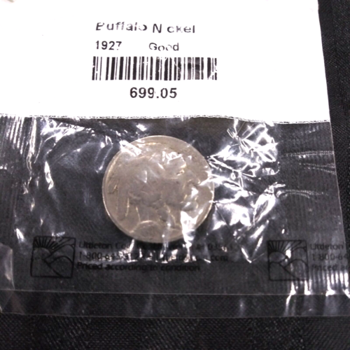 1927 Buffalo Nickel Coin - Good, Bagged - Picture 1 of 3