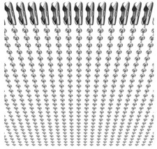 50-Pack Dog Tag Chain Ball Chain Necklace Bulk Beaded Chains 24 Long 2.4Mm Ball
