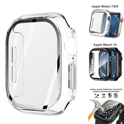 For Apple Watch Series 10 42/46 41/45mm Case Glass Screen Protector  Cover