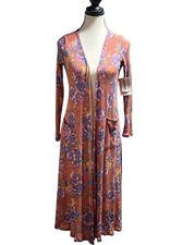 LuLaRoe NWT Long Open Front Floral Sarah Cardigan With Pockets Size XS