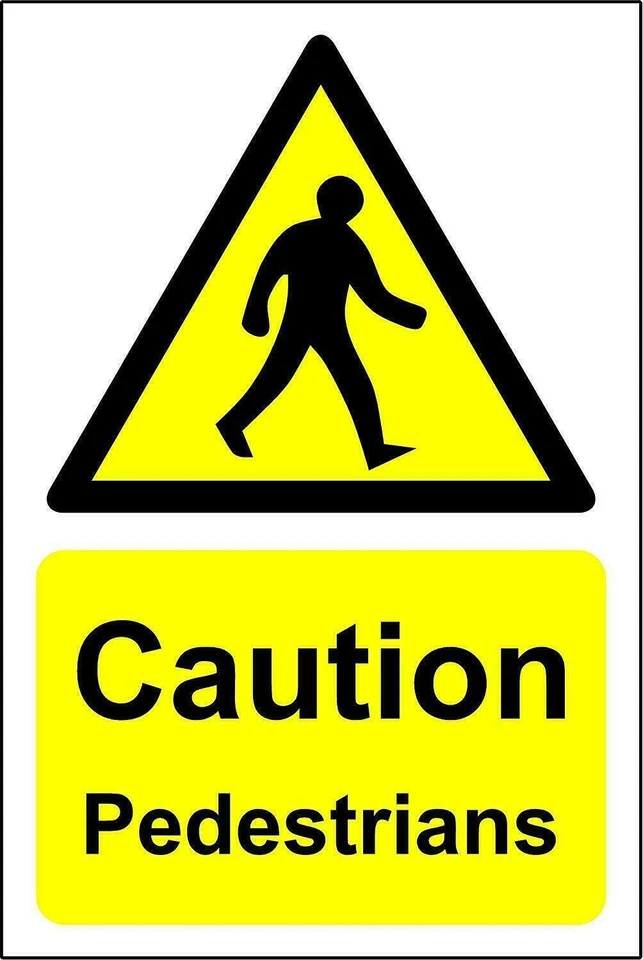DEVON MADE Warning Caution Pedestrians safety metal park safety sign