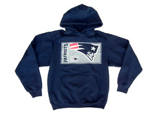 NEW ENGLAND PATRIOTS Blue Warm NFL FOOTBALL HOODIE Team Sweatshirt Sz Adult SM