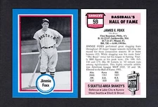 #59 JIMMIE FOXX, Red Sox-Athletics/A's ~ Shakeys Pizza Baseball's Hall of Fame