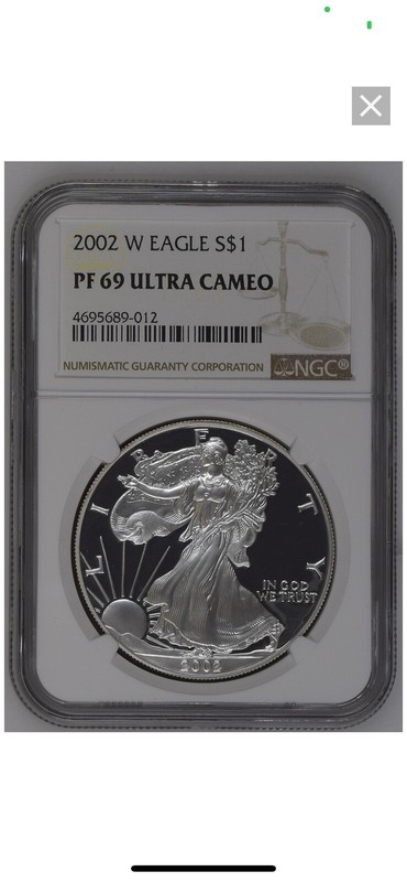 2002-W Silver American Eagle 1oz Coin NGC PF69 Ultra Cameo