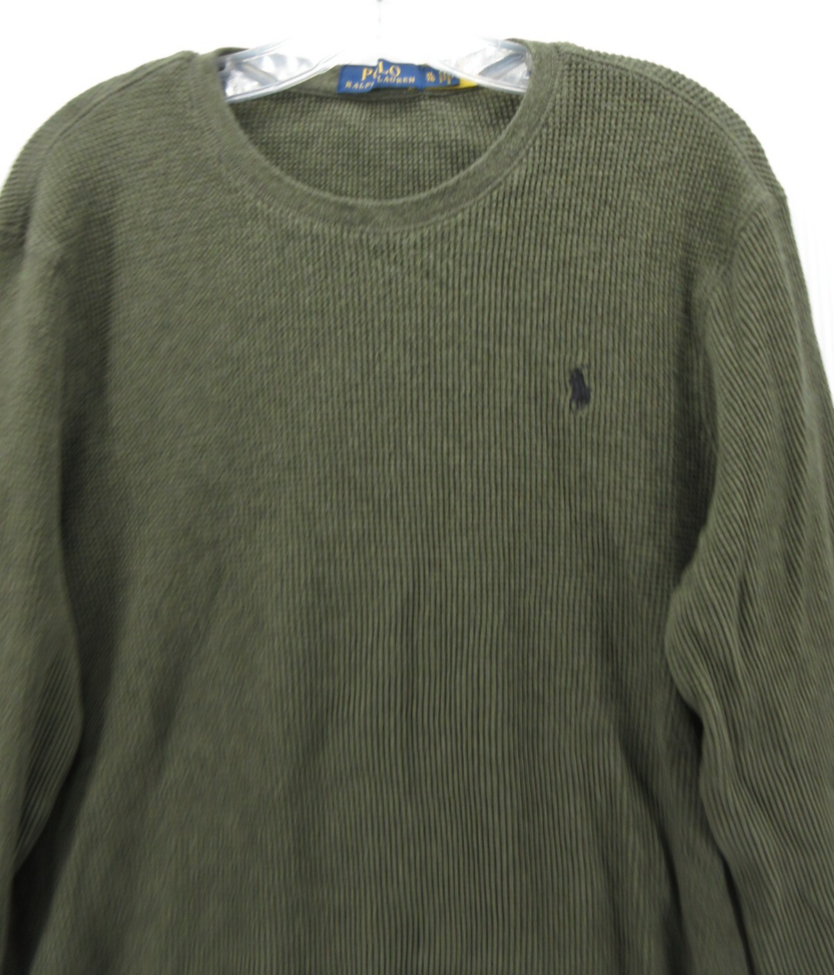Polo Ralph Lauren uomo XL verde pullover maglietta termica waffle logo pony