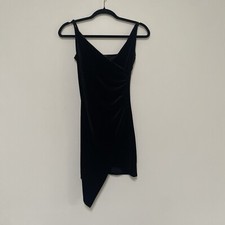 Forever 21 Stretchy Velvet Mini Dress Size Medium Black