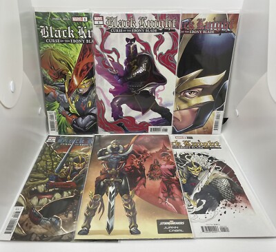 Black Knight Curse of the Ebony Blade #1 Variant Covers Lot Of 6 - Marvel Comics