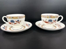 2 Sets Wedgwood Bone China Jamestown Cup & Saucer Sets
