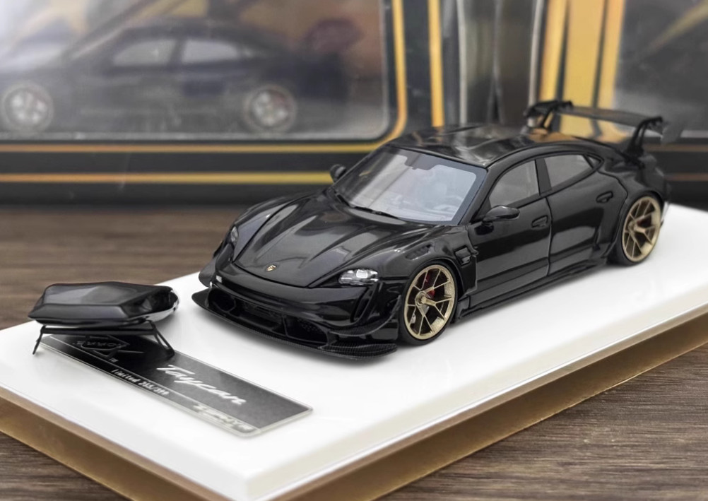 1/64 Scale Resin Porsche Taycan Modified Edition in Black - 404 Error Model