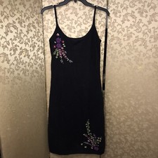 24 HOUR SALE! Sue Wong Black Floral Embroidered  Sweater Dress Size M
