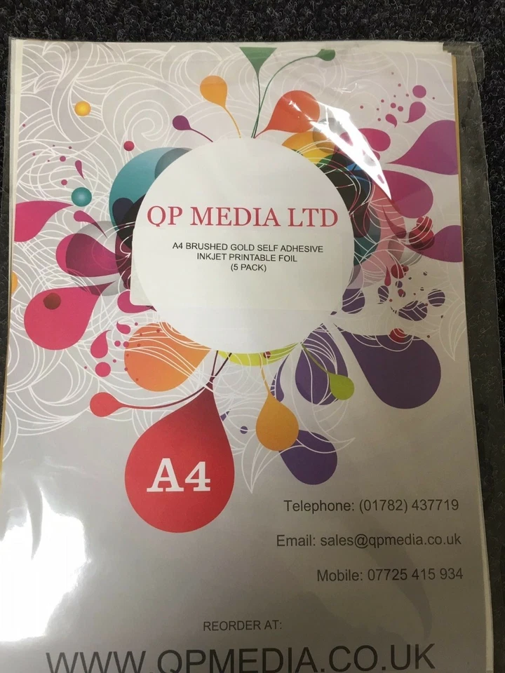 A4 SELF ADHESIVE INKJET PRINTABLE VINYL SELECTION SILVER EFFECT STICKER 8 SHEETS - Image 2 of 4