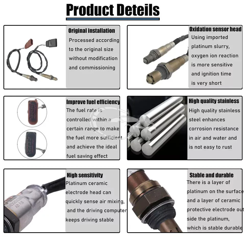De 2 sensores de oxígeno aguas arriba + aguas abajo compatibles Audi TT VW Jetta Beetle Golf Foto 4 de 4