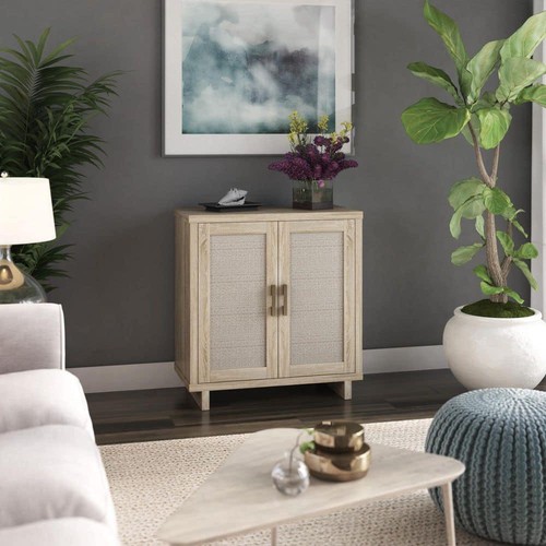 Twin Star Home Accent Cabinet 32" x 30" x 15.5" Particle Board Storage Brown - Picture 9 of 9