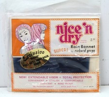 Vintage Nice'N Dry Rain Bonnet by Richard Gregg Navy Blue