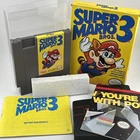 NES Super Mario Bros 3 Complete CIB Poster Nintendo Protector Box Cleaned TESTED
