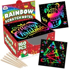 Rainbow Scratch Paper Art Crafts Mini Notes Kids Gifts 4 5 6 7 8 9 10 Years O...