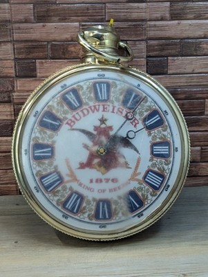 Budweiser Beer Lighted Pocket Watch Sign Clock 1876 King of Beers Parts / Repair