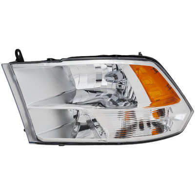 Fits RAM FULL SIZE P/U 09-12 HEAD LAMP LH, Assembly, Halogen, w/ Quad Lamps, Cod