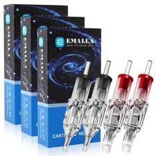 Emalla Tattoo Cartridge Needle 60Pcs Mixed Round Liner Magnum Tattoo Needle