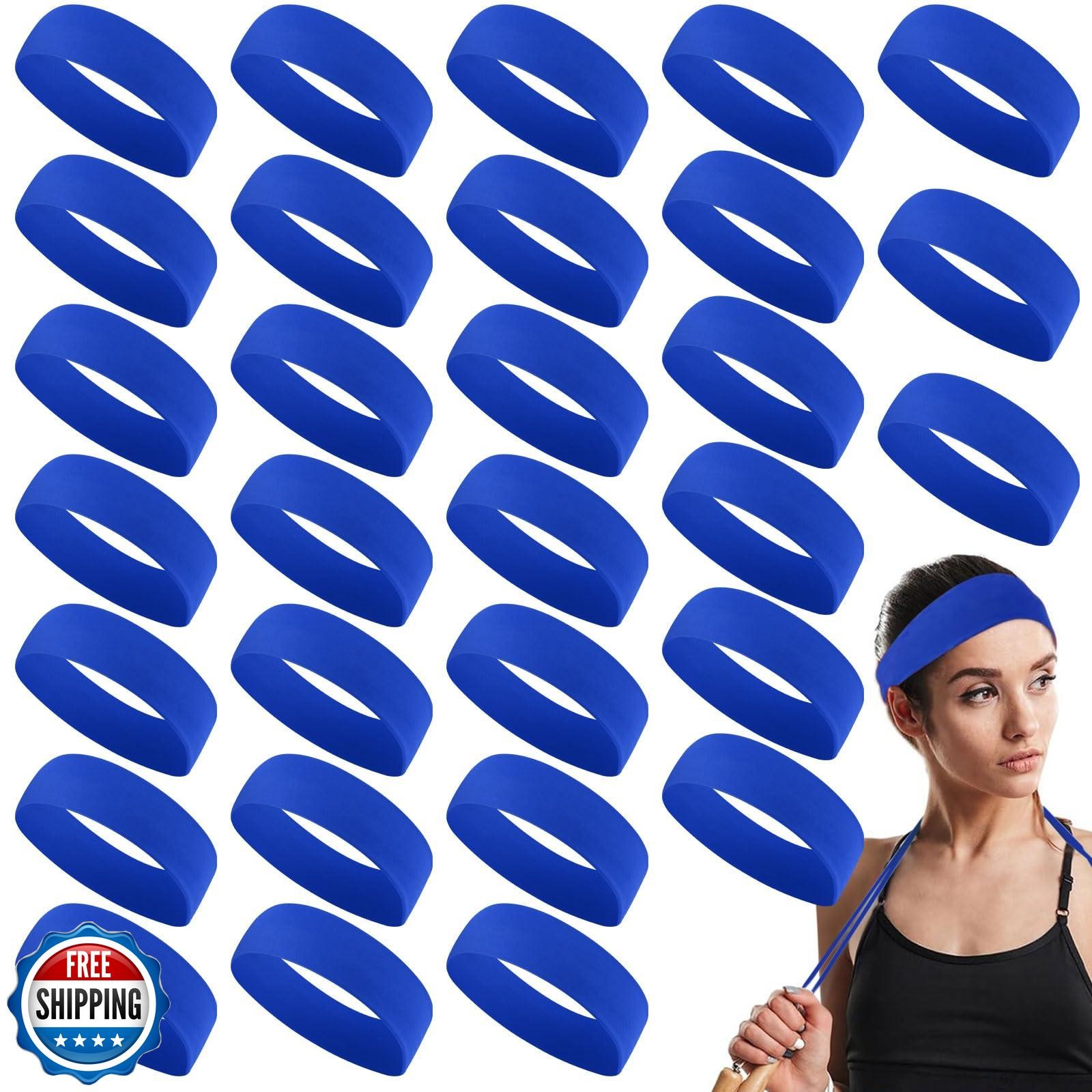 Hotop 30-Pack Non-Slip Stretchy Sport Headbands for Women Soft Fabric Elastic