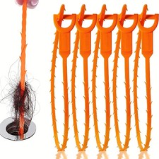Abflussreiniger 5x Rohrreiniger f&uuml;r Dusche, Waschbecken &ndash; Kunststoff, Orange