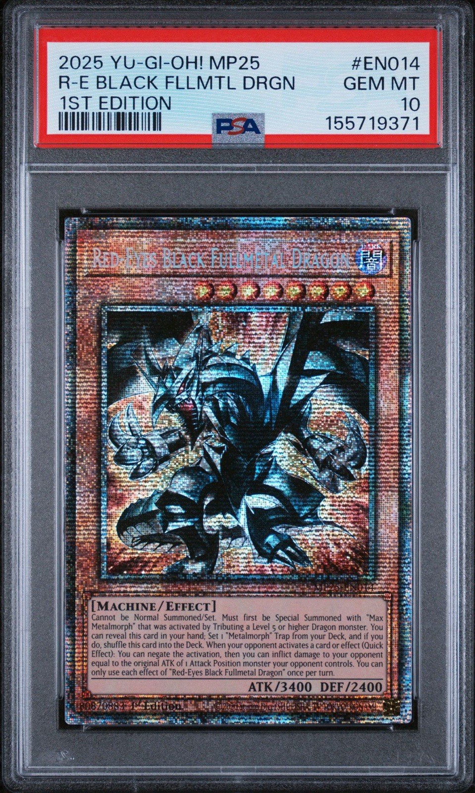 2025 PSA 10 YUGIOH MP25 STARLIGHT RARE RED EYES BLACK FULLMETAL DRAGON 💫